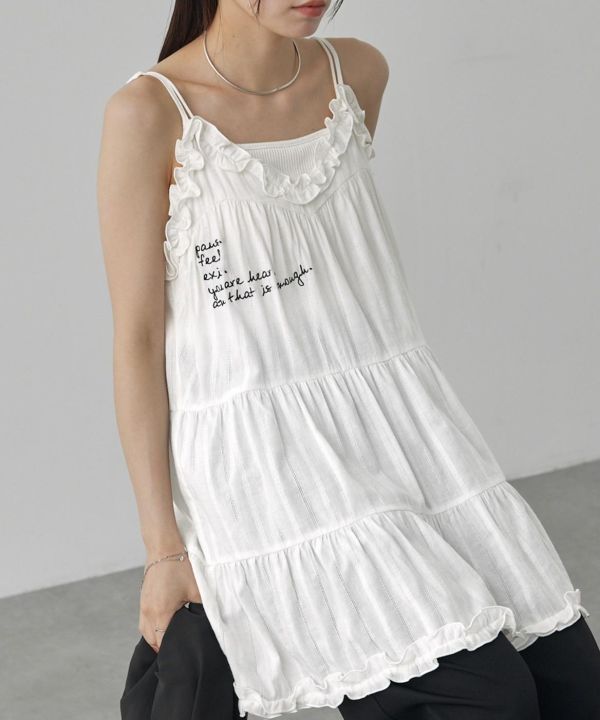 2ways刺繡蕾絲吊帶洋 