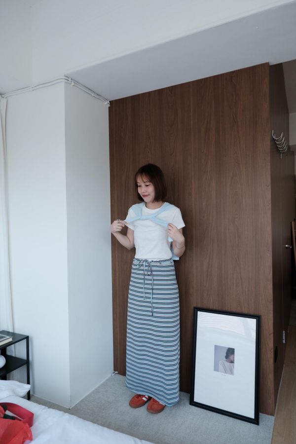 海鹽條紋裙 
