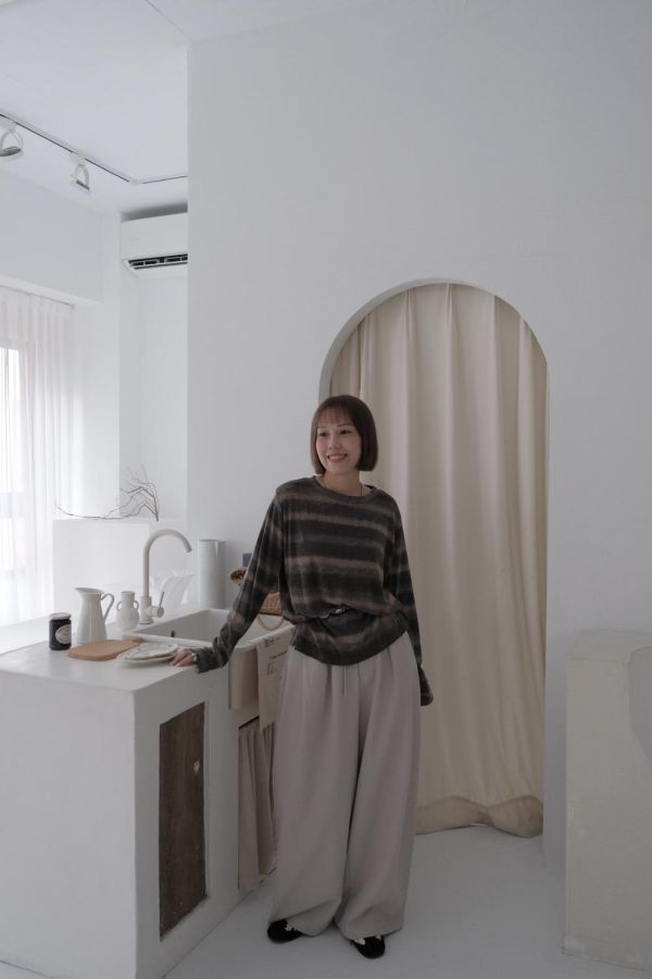 柔霧暈染條紋長袖 