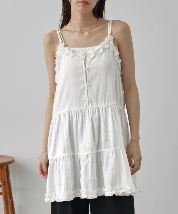 2ways刺繡蕾絲吊帶洋 