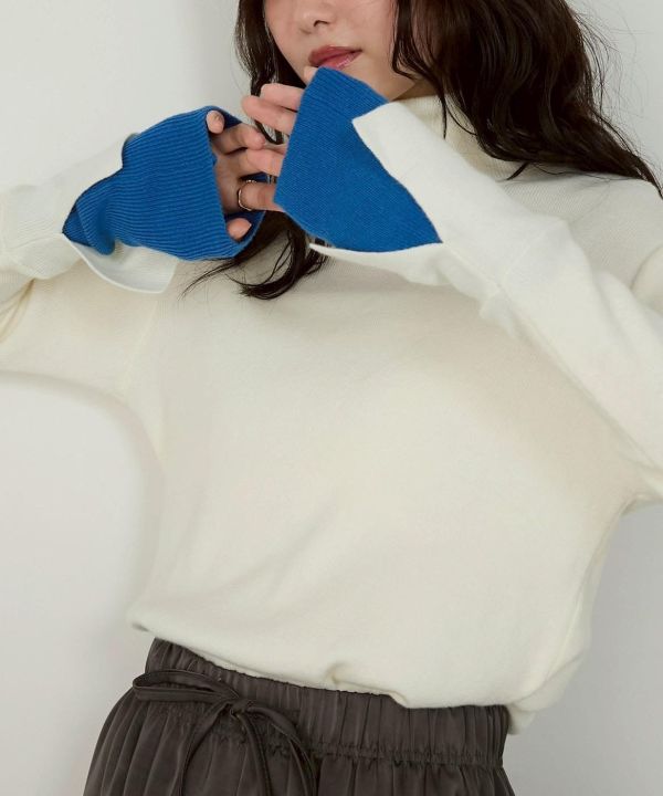 疊層式高領針織 