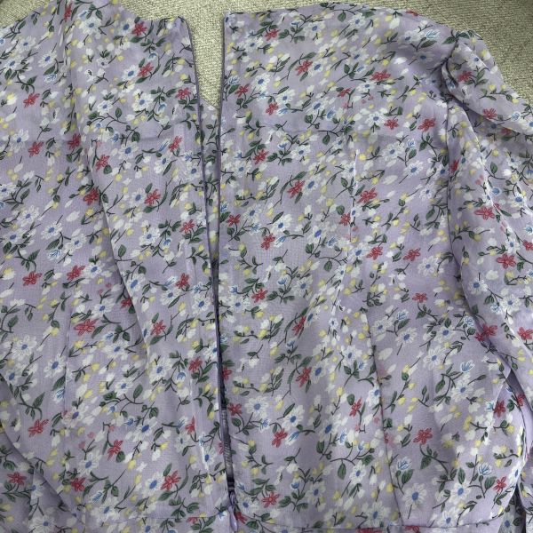 法式復古淺紫色碎花洋裝 女上衣,二手女裝,穿搭,上衣,外套,襯衫