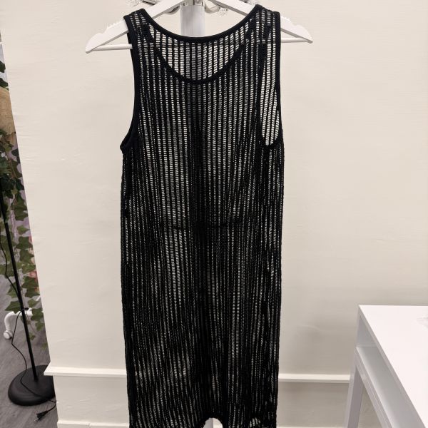 黑色網眼簍空背心 女上衣,二手女裝,穿搭,上衣,外套,襯衫
