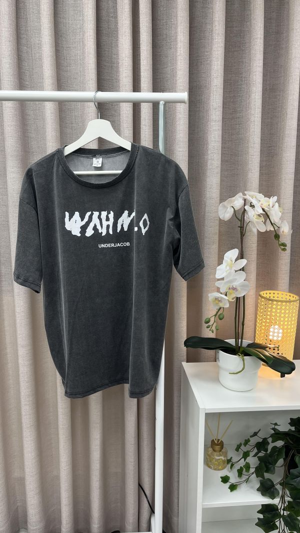 長版落肩灰水洗T 女上衣,二手女裝,穿搭,上衣,長版T,落肩T,灰T,水洗T,美式復古風,街頭風,日常穿搭,夏日穿搭