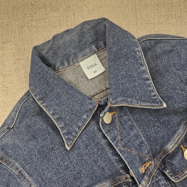 深藍合身立體剪裁牛仔外套 女上衣 / 二手女裝 / 穿搭