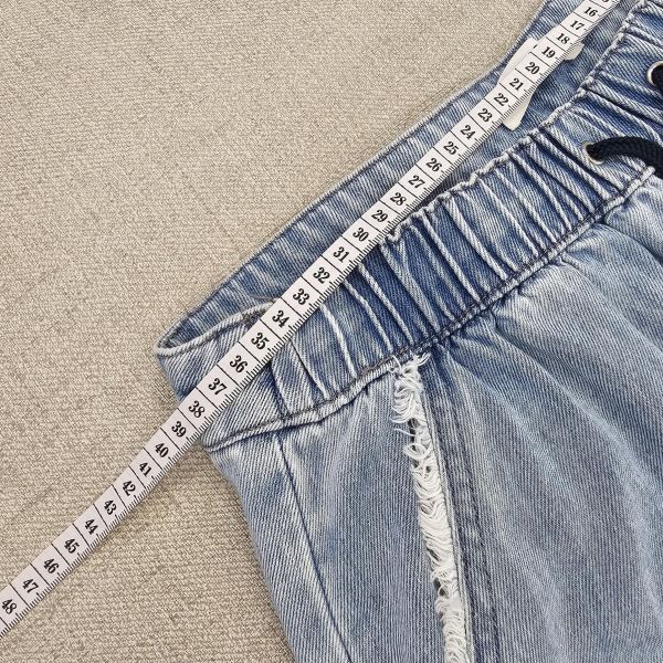 抽繩淺藍牛仔寬褲 二手女裙褲 / 長裙短裙 / 長褲短褲 / 穿搭推薦 / 高CP服飾