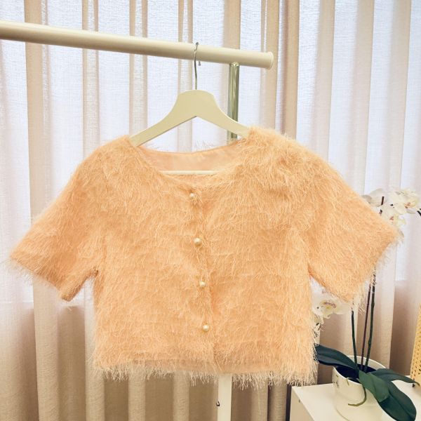 粉橘色調名媛風上衣 女上衣,二手女裝,穿搭,上衣,外套,襯衫