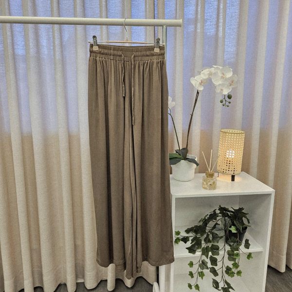 棕薄款純棉長寬褲 二手女裙褲 / 長裙短裙 / 長褲短褲 / 穿搭推薦 / 高CP服飾