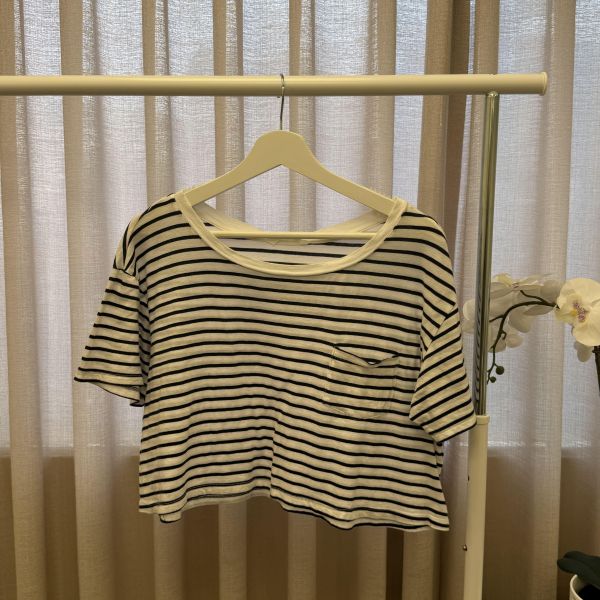 黑白條紋休閒上衣 女上衣,二手女裝,穿搭,上衣,外套,襯衫