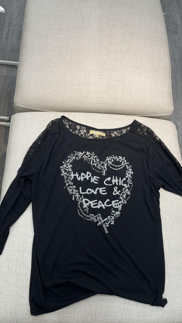 黑蕾絲花邊上衣 女上衣,二手女裝,穿搭,上衣,外套,襯衫