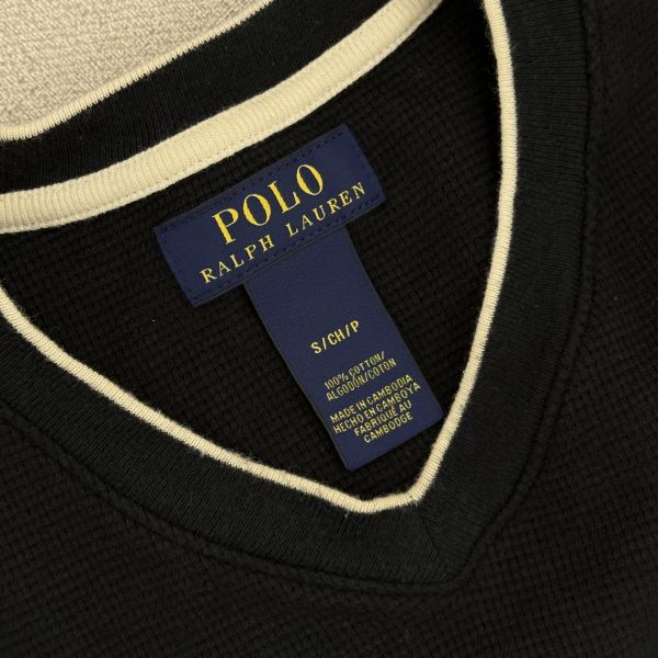 黑POLO華夫格長袖修身大學T 女上衣 / 二手女裝 / 穿搭/冬衣/長袖/Polo/休閒/簡約