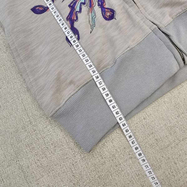 灰咖重工刺繡連帽外套 