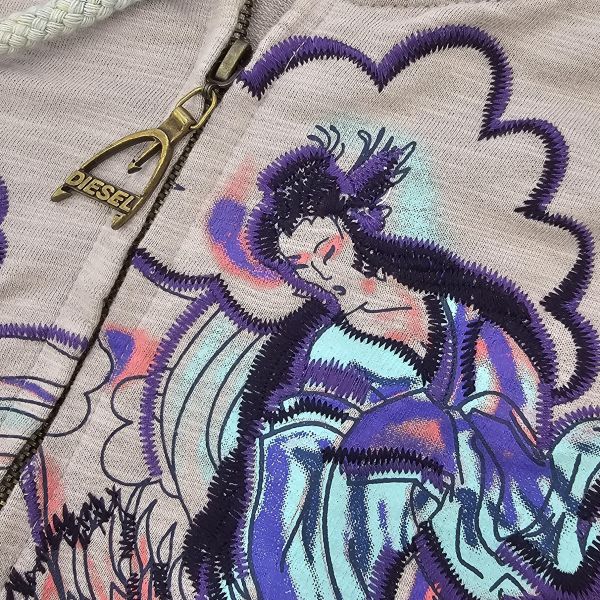 灰咖重工刺繡連帽外套 