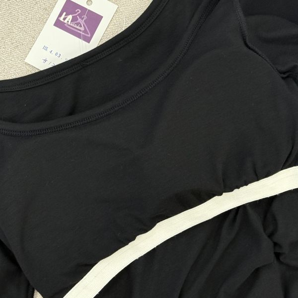 黑色顯瘦方領修身bratop長袖上衣 女上衣 / 二手女裝 / 穿搭