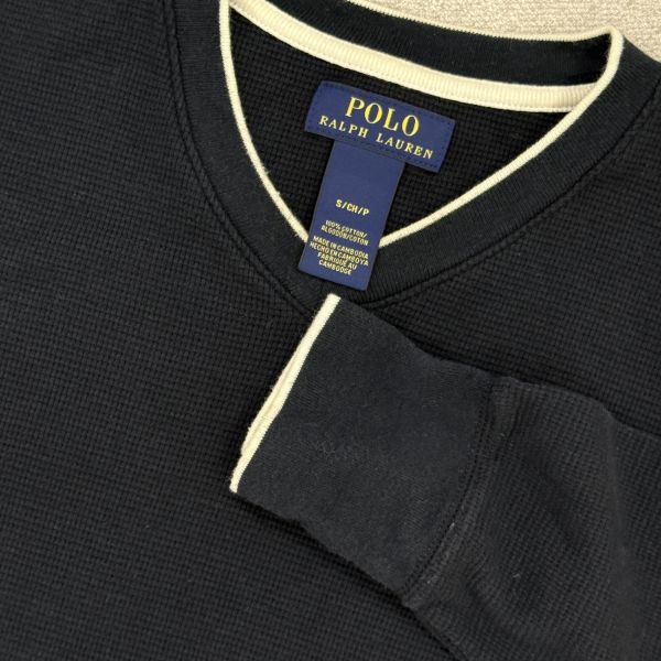 黑POLO華夫格長袖修身大學T 女上衣 / 二手女裝 / 穿搭/冬衣/長袖/Polo/休閒/簡約