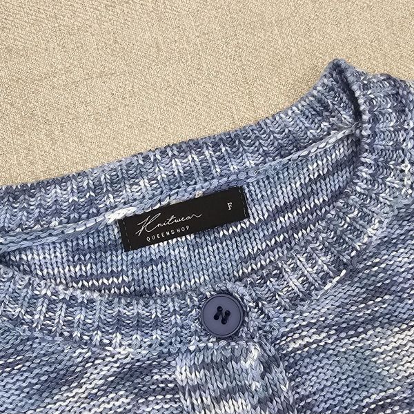海洋藍針織短版開襟衫 女上衣 / 二手女裝 / 穿搭