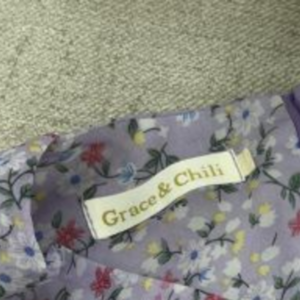 法式復古淺紫色碎花洋裝 女上衣,二手女裝,穿搭,上衣,外套,襯衫