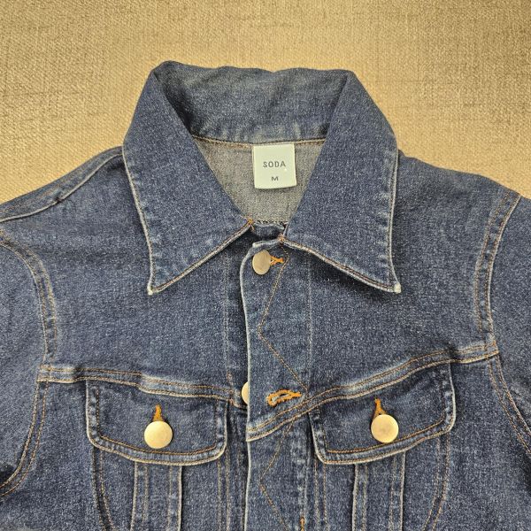 深藍合身立體剪裁牛仔外套 女上衣 / 二手女裝 / 穿搭