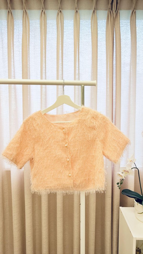 粉橘色調名媛風上衣 女上衣,二手女裝,穿搭,上衣,外套,襯衫