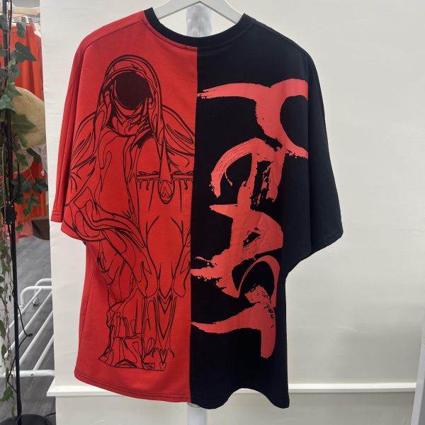 紅黑撞色短T 女上衣,二手女裝,穿搭,上衣,外套,襯衫