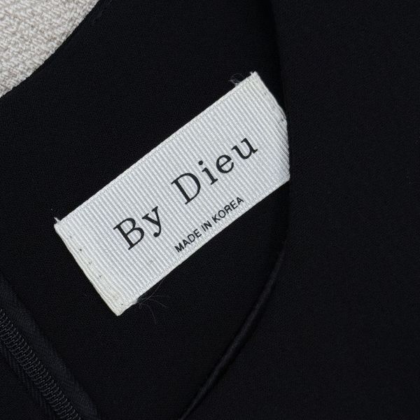 韓國製-優雅黑拼接點點無袖洋裝 二手女裙褲 / 長裙短裙 / 長褲短褲 / 穿搭推薦 / 高CP服飾