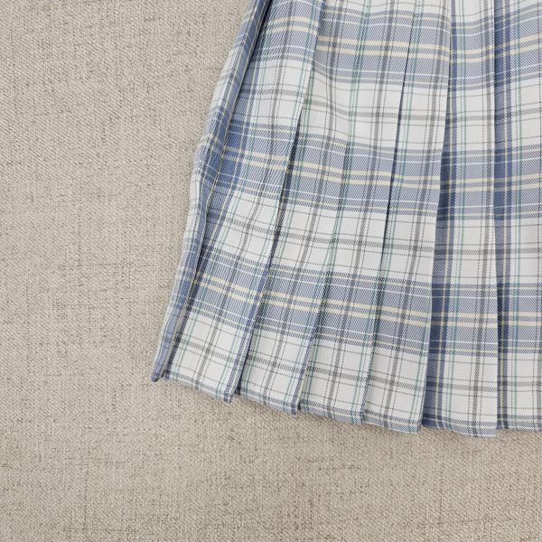 鬆緊腰藍格子安全褲百褶裙 二手女裙褲 / 長裙短裙 / 長褲短褲 / 穿搭推薦 / 高CP服飾