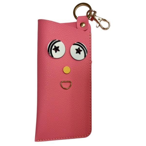 有眼睛的眼鏡套 皮革眼鏡套 掛在包包外面很方便 放墨鏡放眼鏡放鑰匙放佛珠 