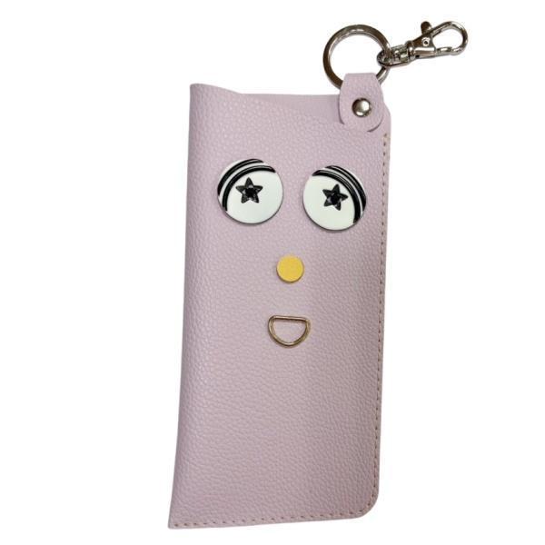 有眼睛的眼鏡套 皮革眼鏡套 掛在包包外面很方便 放墨鏡放眼鏡放鑰匙放佛珠 