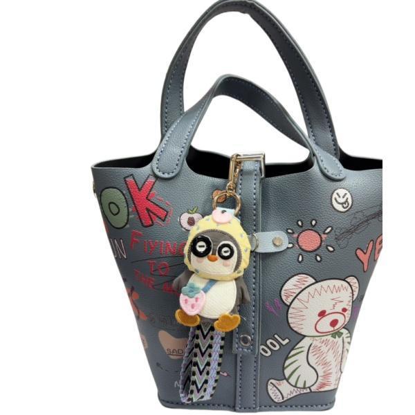 809 九怪企鵝-胖弟 造型可愛 織帶可掛手上上面五金可以掛手機 亦可掛於包包 實用好看 企鵝胖弟療癒商品 