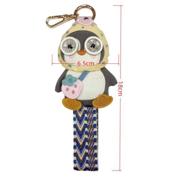 809 九怪企鵝-胖弟 造型可愛 織帶可掛手上上面五金可以掛手機 亦可掛於包包 實用好看 企鵝胖弟療癒商品 