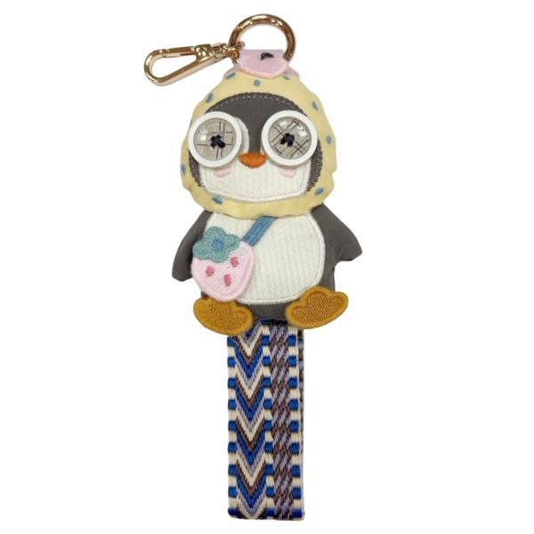 809 九怪企鵝-胖弟 造型可愛 織帶可掛手上上面五金可以掛手機 亦可掛於包包 實用好看 企鵝胖弟療癒商品 