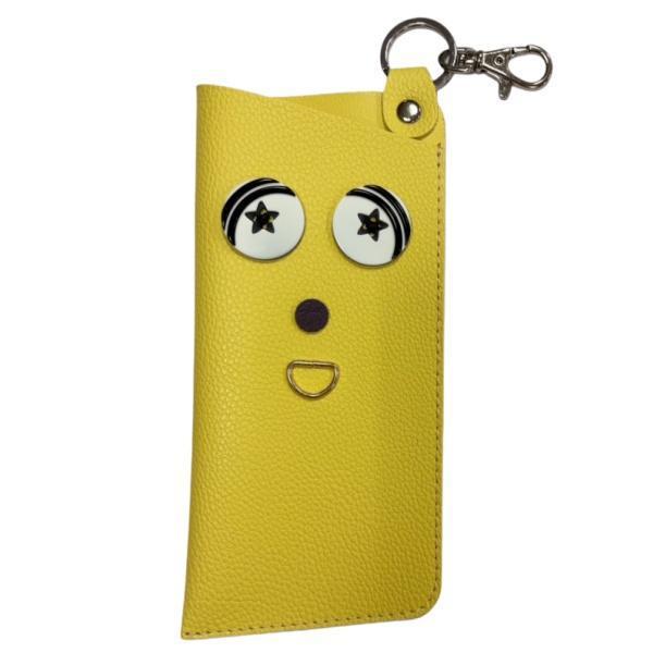 有眼睛的眼鏡套 皮革眼鏡套 掛在包包外面很方便 放墨鏡放眼鏡放鑰匙放佛珠 