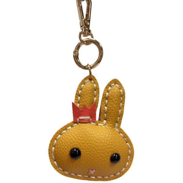 12010F 萌兔皮革鑰匙圈 掛飾 (手工縫好成品) 