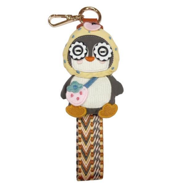 809 九怪企鵝-胖弟 造型可愛 織帶可掛手上上面五金可以掛手機 亦可掛於包包 實用好看 企鵝胖弟療癒商品 
