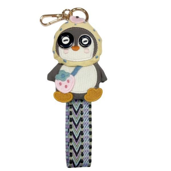 809 九怪企鵝-胖弟 造型可愛 織帶可掛手上上面五金可以掛手機 亦可掛於包包 實用好看 企鵝胖弟療癒商品 