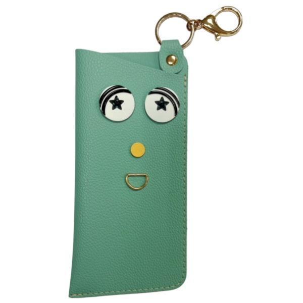 有眼睛的眼鏡套 皮革眼鏡套 掛在包包外面很方便 放墨鏡放眼鏡放鑰匙放佛珠 