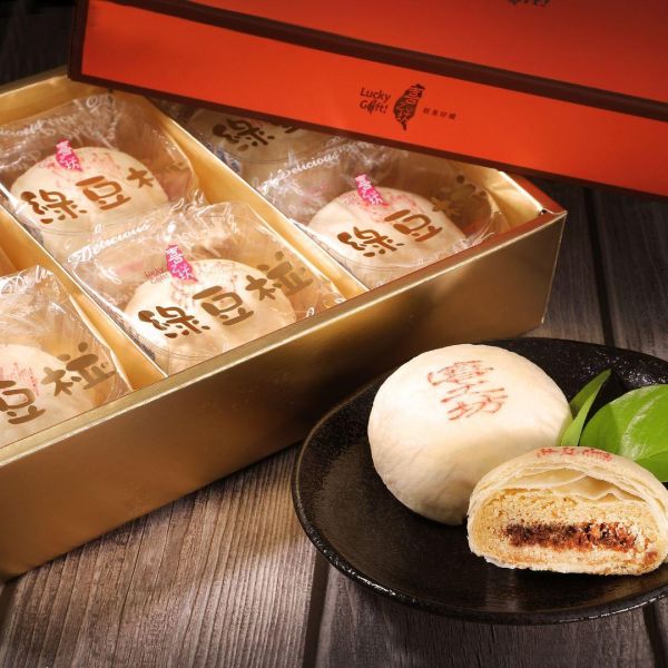冠軍綠豆椪禮盒(6入/盒)(效期25天)豬肉產地:台灣(過年前一個月無法到貨) 