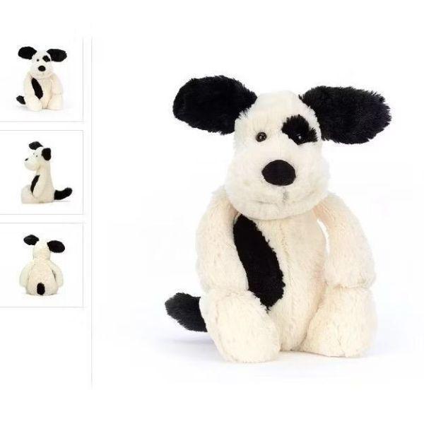 海盜狗 黑白狗 狗狗 jELLYCATBashful Winter Puppy 31 (毛帽刺繡加購+愛心繡另增購) 小狗 BLACK & WHITE PUPPY jELLYCAT Bashful Winter Puppy