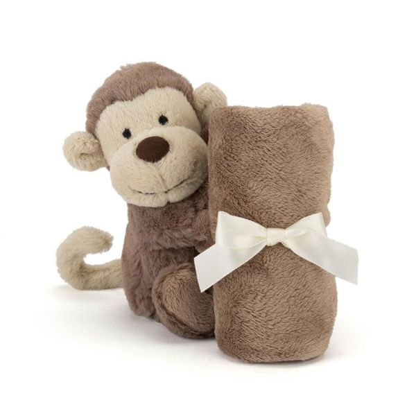 害羞 猴子 方巾 飾品 墊布巾 jELLYCAT jELLYCATBashful Monkey Soother 34 布巾 (方巾刺繡加購+愛心繡另增購) jELLYCATBashful Monkey Soother