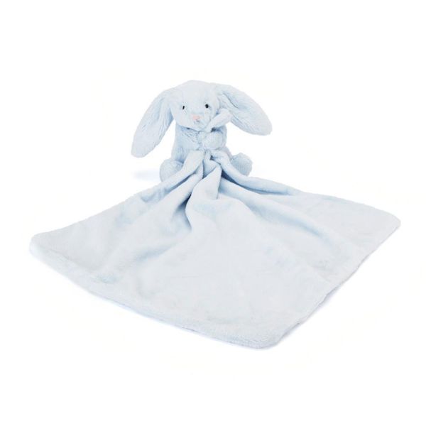 害羞 藍 兔兔 方巾 飾品 墊布巾 jELLYCAT Bashful Blue Bunny Soother 34 布巾 (方巾/耳朵刺繡加購+愛心繡另增購) jELLYCAT Bashful Blue Bunny Soother