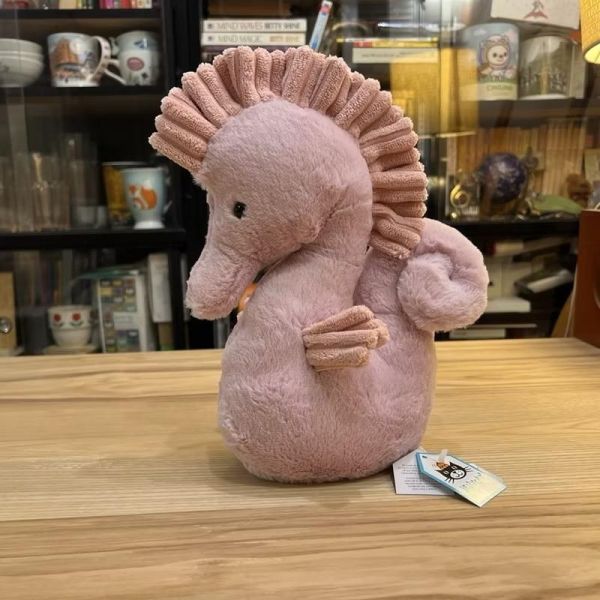 粉紅 海馬 方巾 飾品 墊布巾 jELLYCATSienna Seahorse Soother 34 布巾 (方巾/耳朵刺繡加購+愛心繡另增購) jELLYCAT Sienna Seahorse Soother