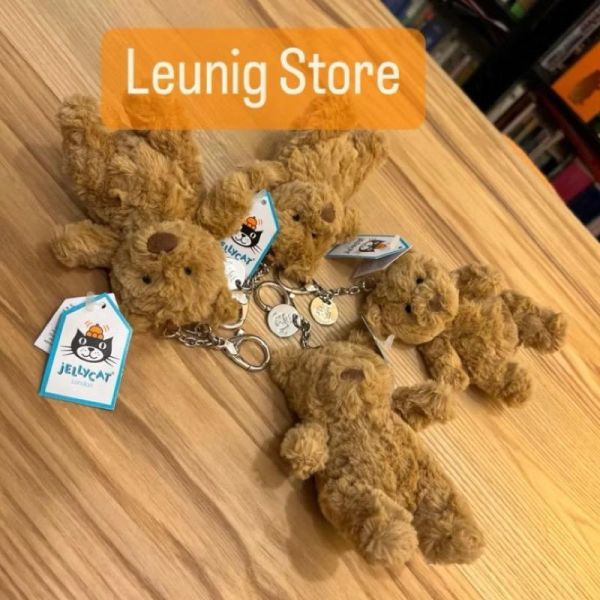 長鏈版 熊 鑰匙圈 掛飾 jELLYCAT Bartholomew Bear Bag Charm 18/12 (帆布束袋 刺繡加購+愛心繡另增購) jELLYCAT Bartholomew Bear Bag Charm