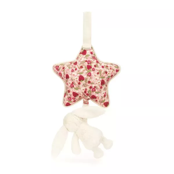 音樂拉鈴 碎花 奶油白 草莓 兔兔 掛飾 jELLYCAT Blossom Cream Bunny Berry Musical Pull 30 (耳朵刺繡加購) 兔子 兔 jELLYCAT Blossom Cream Bunny Berry Musical Pull