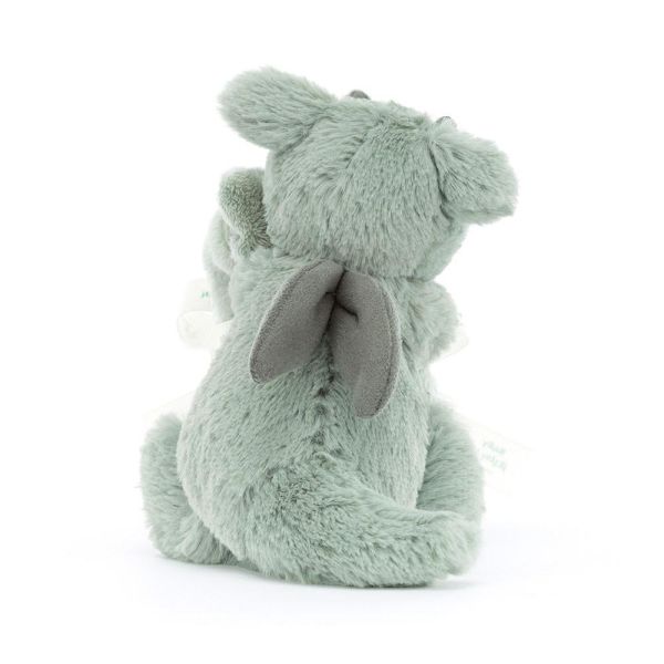 害羞恐龍 方巾 飾品 墊布巾 jELLYCAT Bashful Dragon Soother 34 布巾  (方巾刺繡加購+愛心繡另增購) jELLYCAT Bashful Dragon Soother