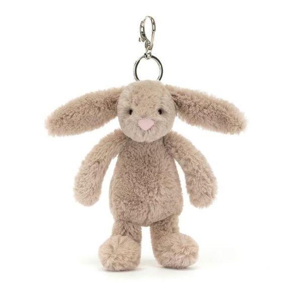米兔兔 鑰匙圈 掛飾 jELLYCAT Bashful Beige Bunny Bag Charm 18/13 (耳朵刺繡加購) jELLYCAT Bashful Beige Bunny Bag Charm