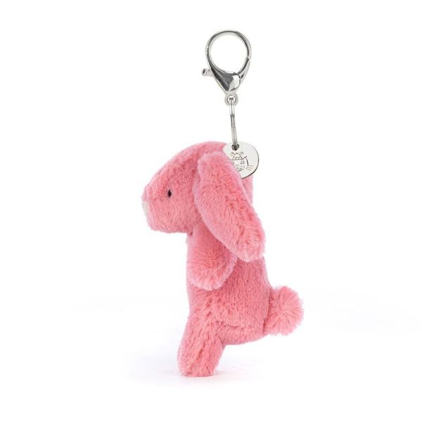 粉紅 兔 鑰匙圈 掛飾 jELLYCAT Bashful Bunny Pink Bag Charm 9 (耳朵刺繡加購) jELLYCAT Bashful Bunny Pink Bag Charm