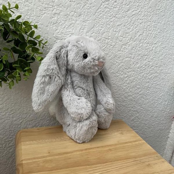 銀 灰 jELLYCAT Bashful Silver Bunny 31 M (耳朵/毛衣/毛帽刺繡加購+愛心繡另增購) jELLYCAT Bashful Silver Bunny