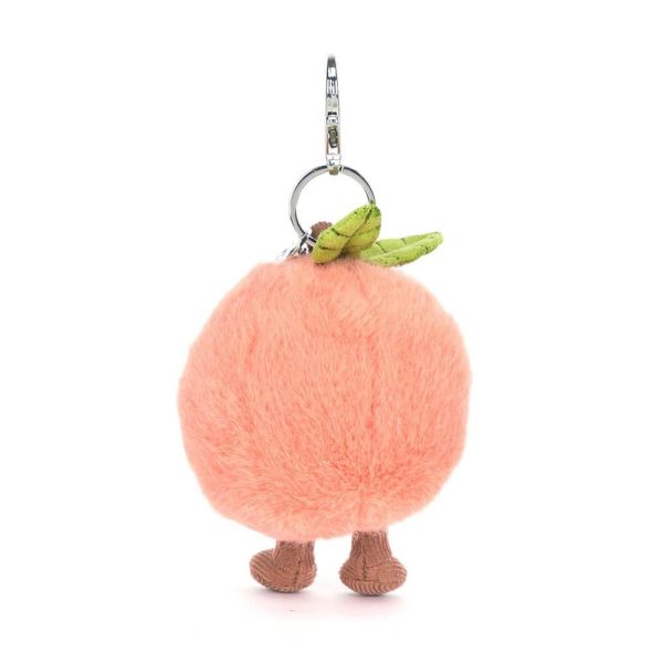 水蜜桃 鑰匙圈 掛飾 jELLYCAT Amuseables Peach Bag Charm 15/9 (葉子刺繡加購) jELLYCAT Amuseables Peach Bag Charm