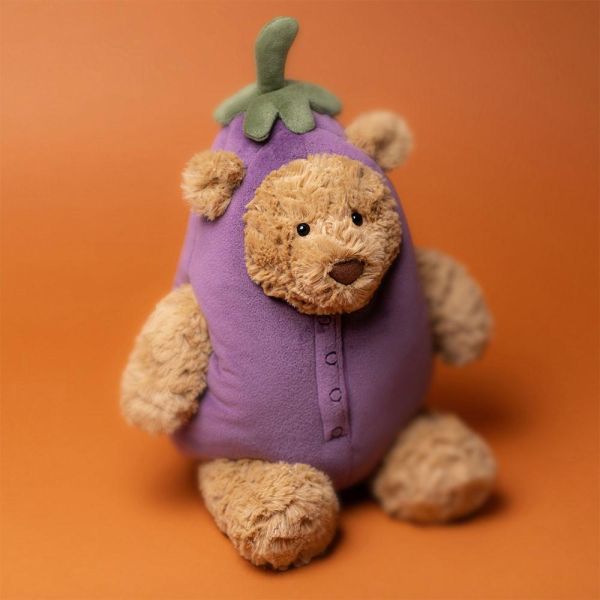 茄子 巴塞熊  jELLYCAT Bartholomew Bear Aubergine 30 (毛衣/毛帽刺繡加購+愛心繡另增購) jELLYCAT Bartholomew Bear Aubergine