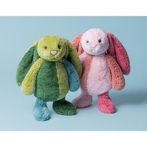 拼布兔 jELLYCAT Bashful Patchwork Brown Bunny 31 (耳朵/毛衣/毛帽刺繡加購+愛心繡另增購) JELLYCAT BASHFUL PATCHWORK BROWN BUNNY